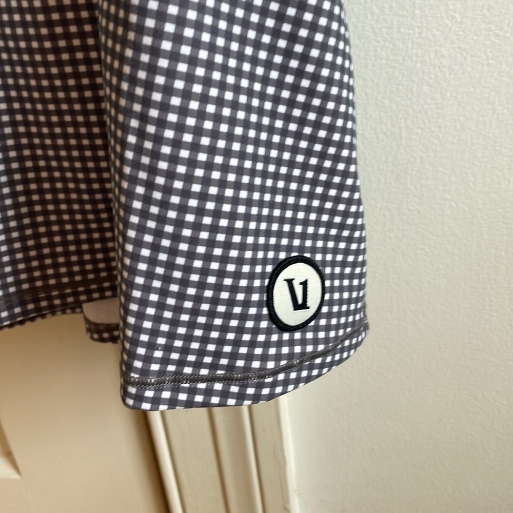 Vuori Black and White Gingham Active Skort - Picture 2 of 3